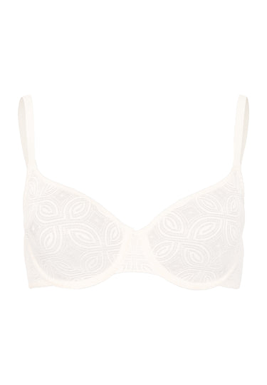 Ruby Geometric Lace Underwire Bra | Misty White 70853-2123